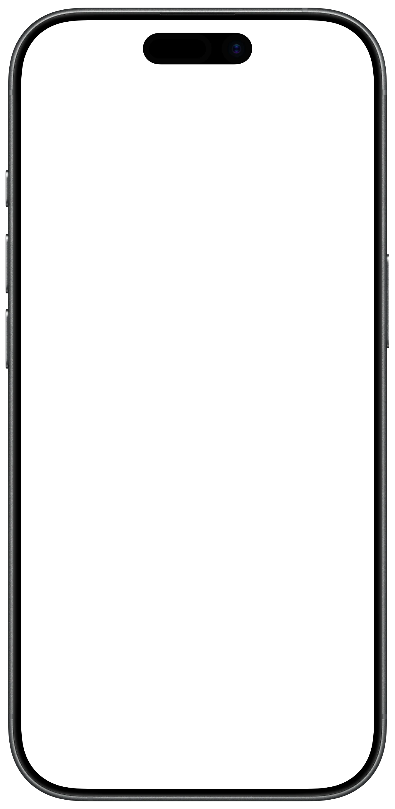 iPhone 17 Black device frame, empty and transparent