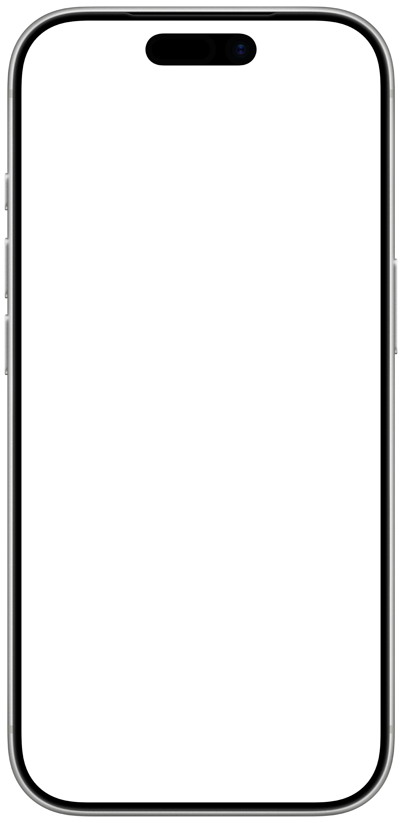 iPhone 17 Pro Silver device frame, empty and transparent