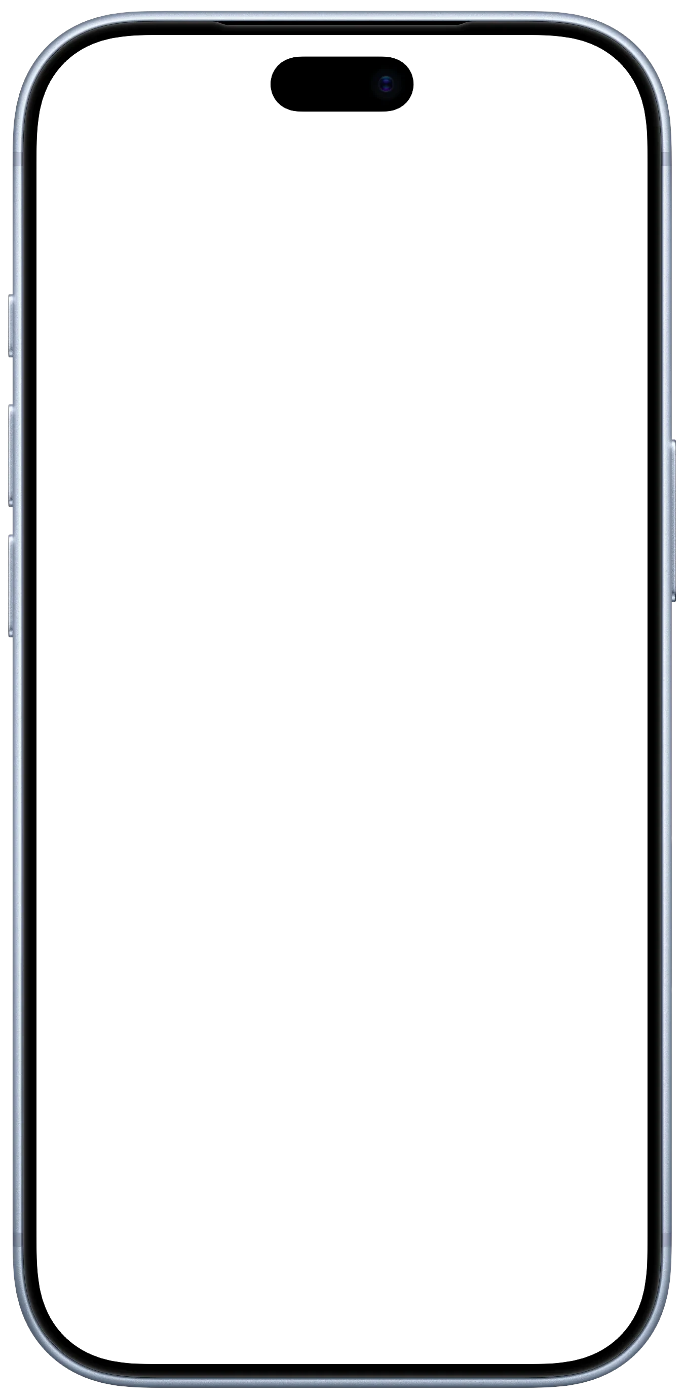 iPhone 18 Pro Glacier device frame, empty and transparent