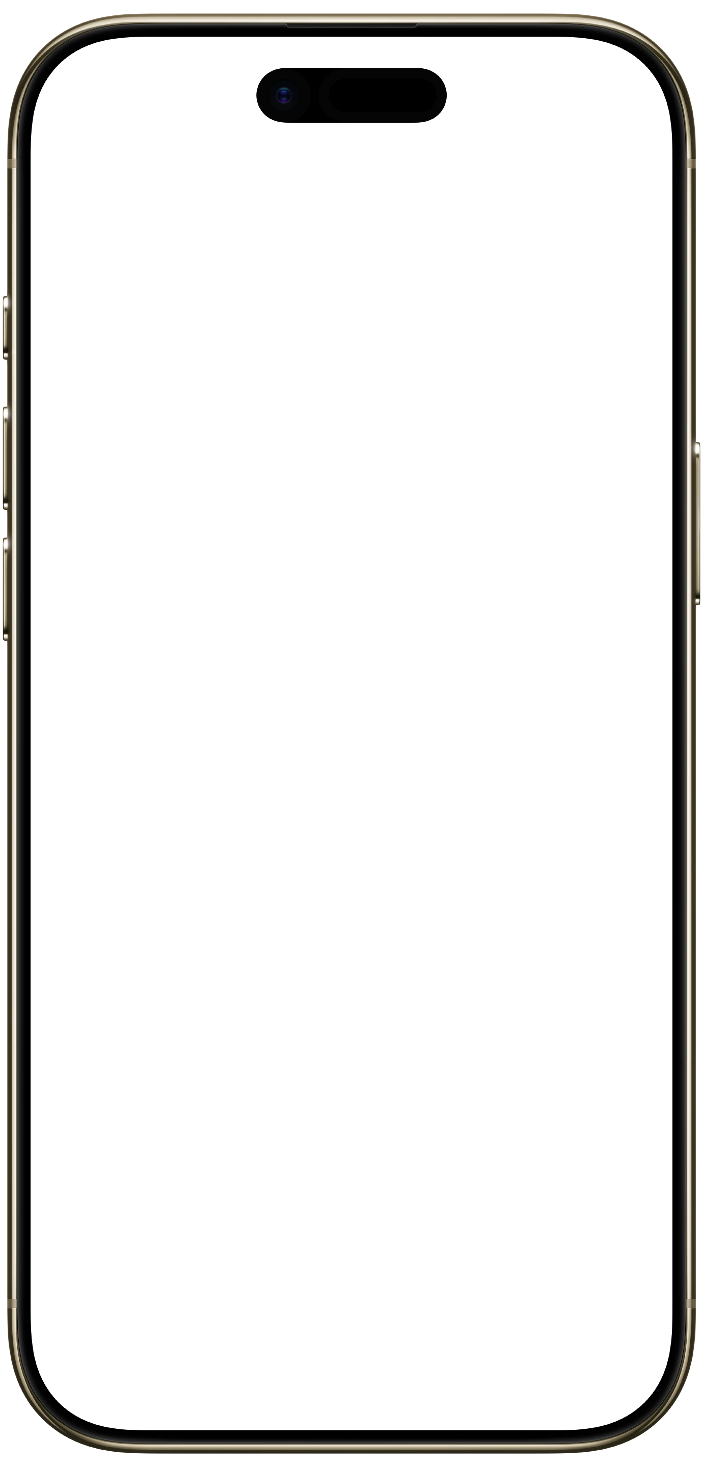 iPhone Air Light Gold device frame, empty and transparent