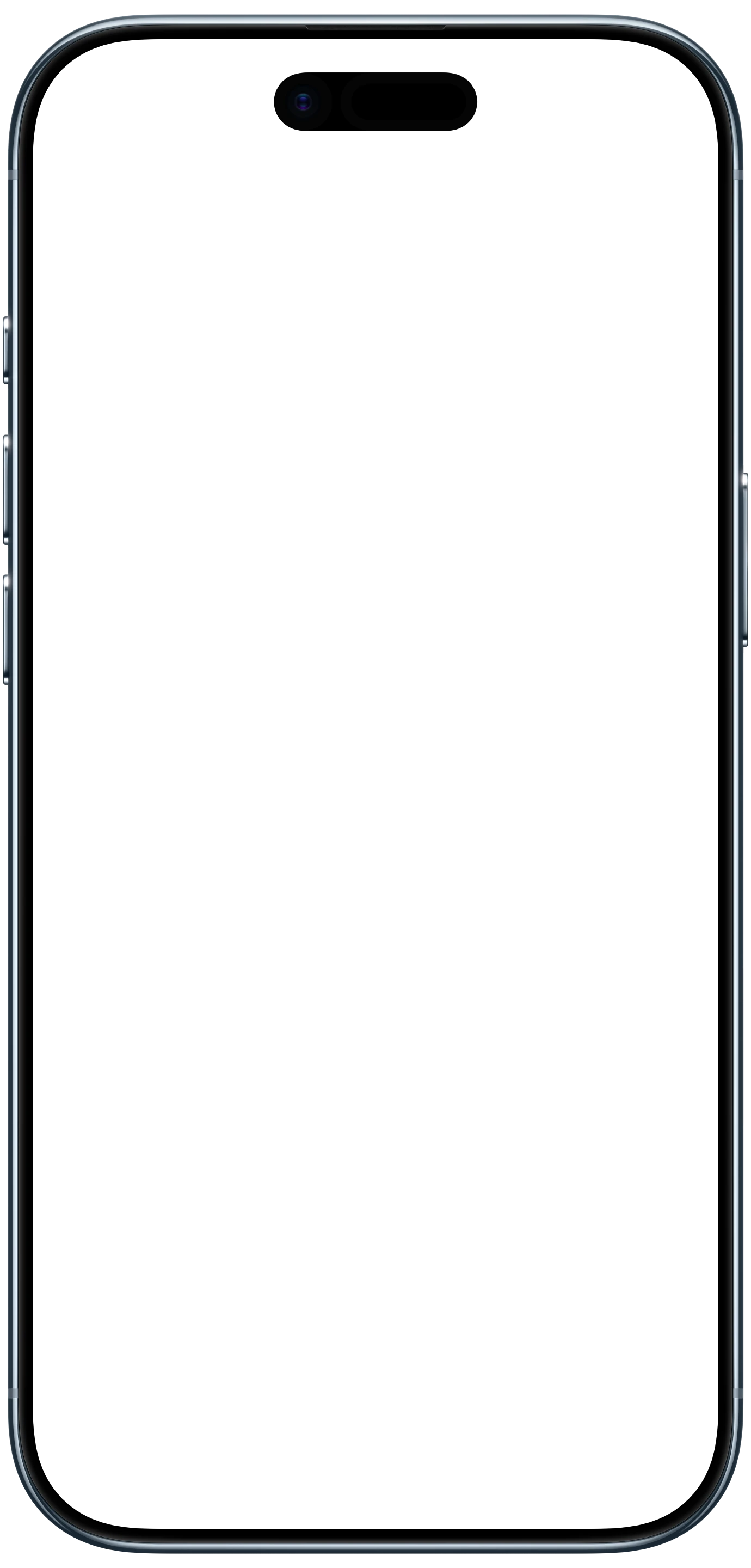 iPhone Air Sky Blue device frame, empty and transparent