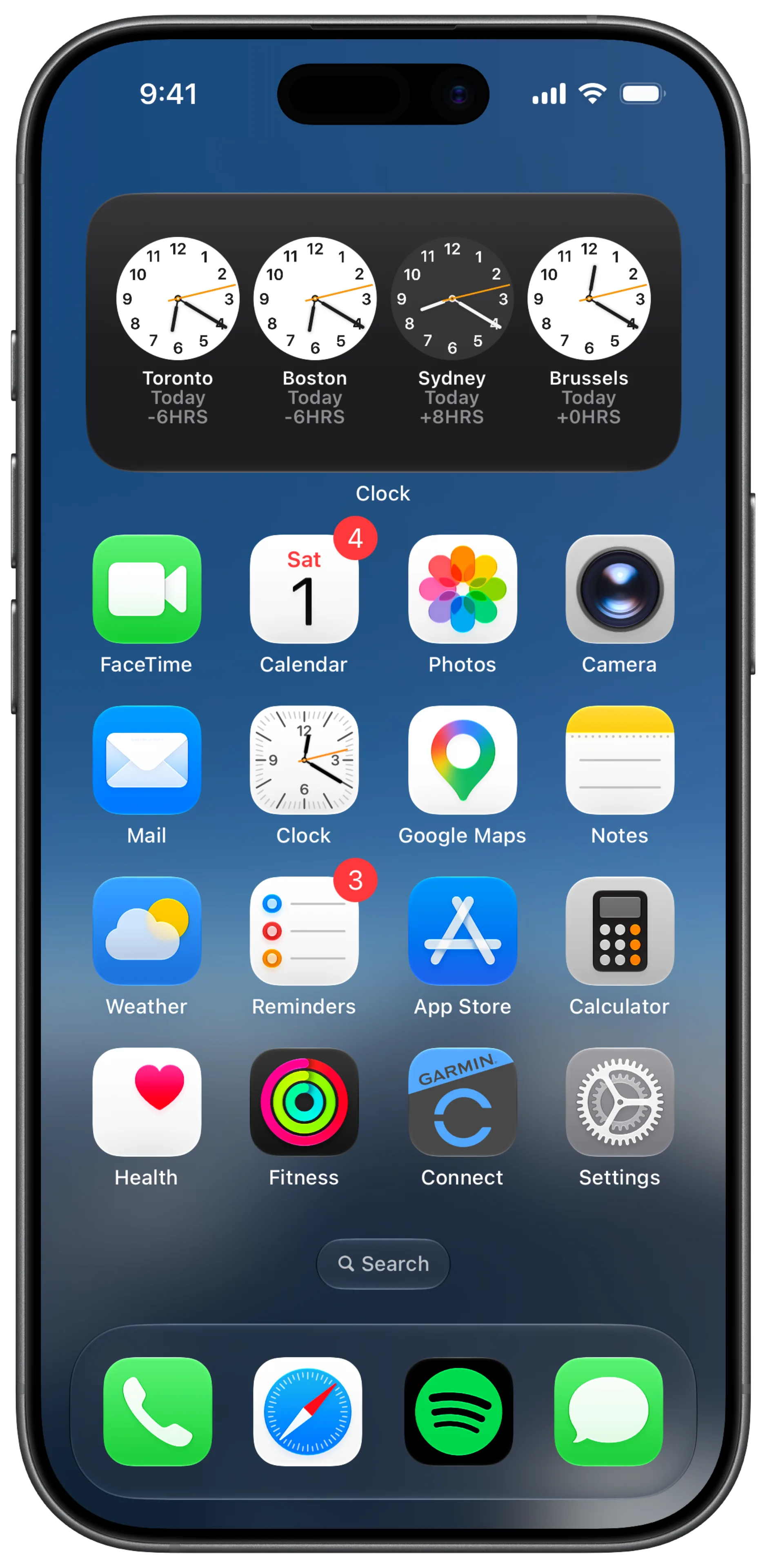 The same mockup with the status bar rebuilt to 9:41, full signal and a full battery, the background behind it unchanged